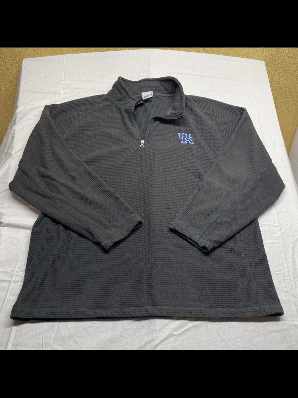 Knights Apparel Dark Gray Quarter-Zip Sweater with Blue UK Logo